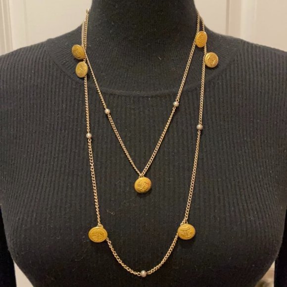 Vintage Jewelry - Vintage Jewelry Gold Tone Necklace 53” Long